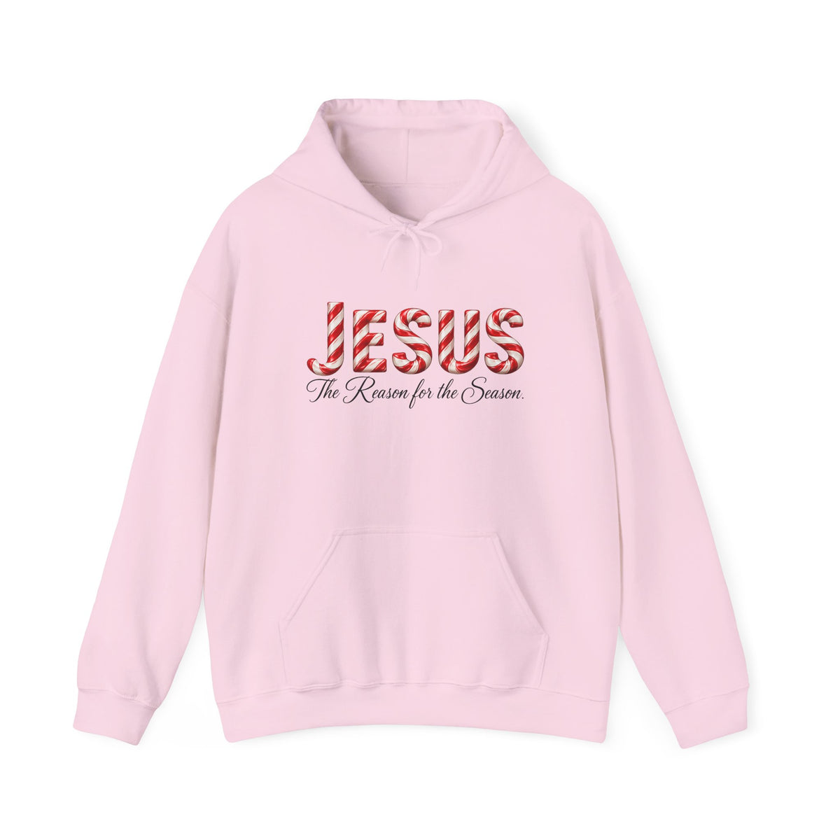 Jesus Is the Reason for the Season – Candy Cane Christmas Christian Hoodie-Unisex Heavy Blend™ Hooded Sweatshirt