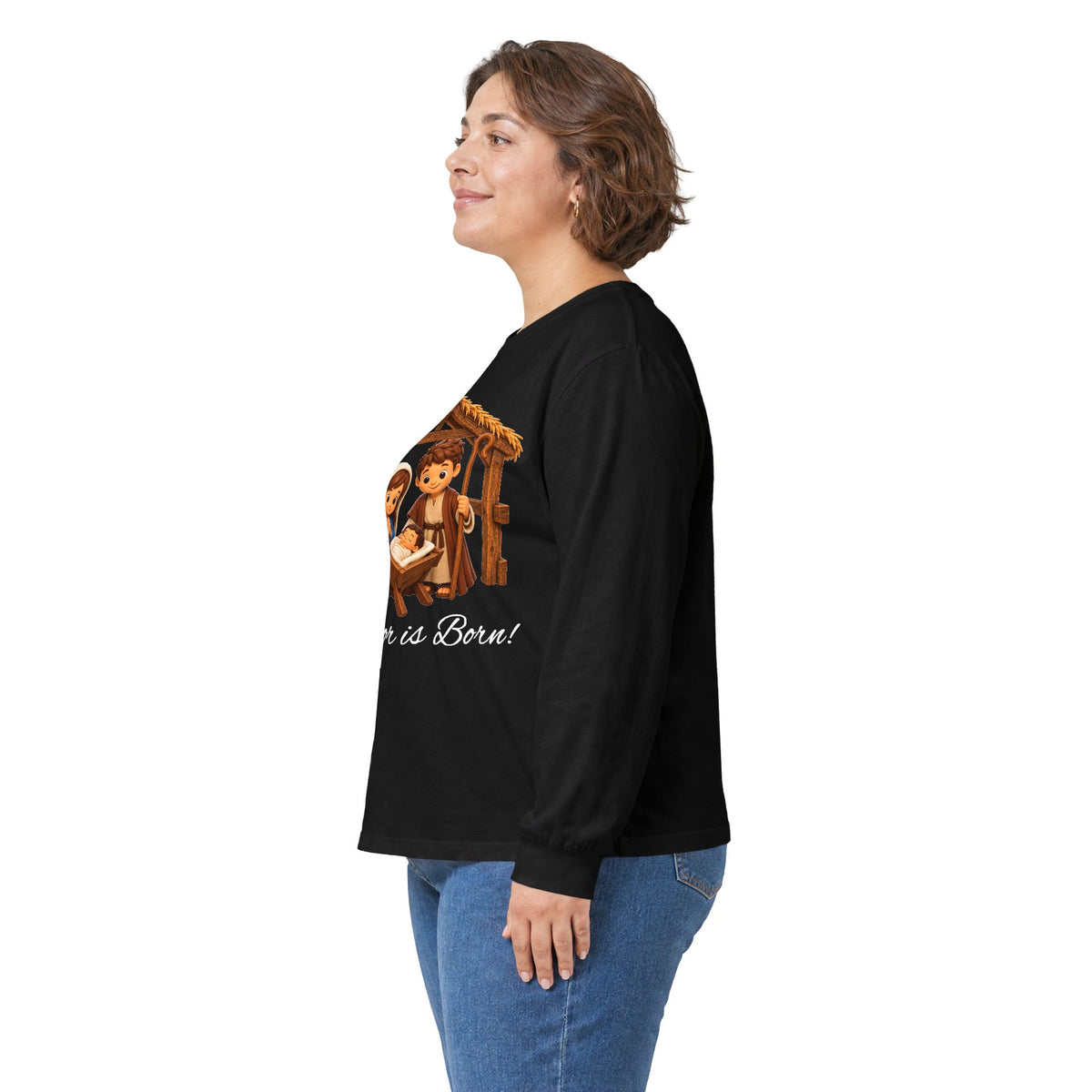 A Savior Is Born Nativity Christian Christmas Ultra Cotton Long Sleeve Tee
