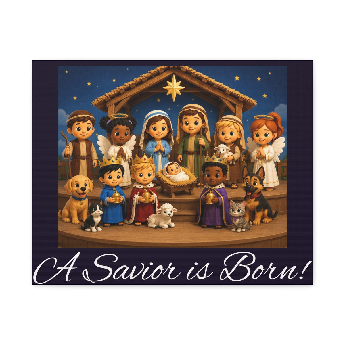 A Savior Is Born Nativity Christmas Wall Art