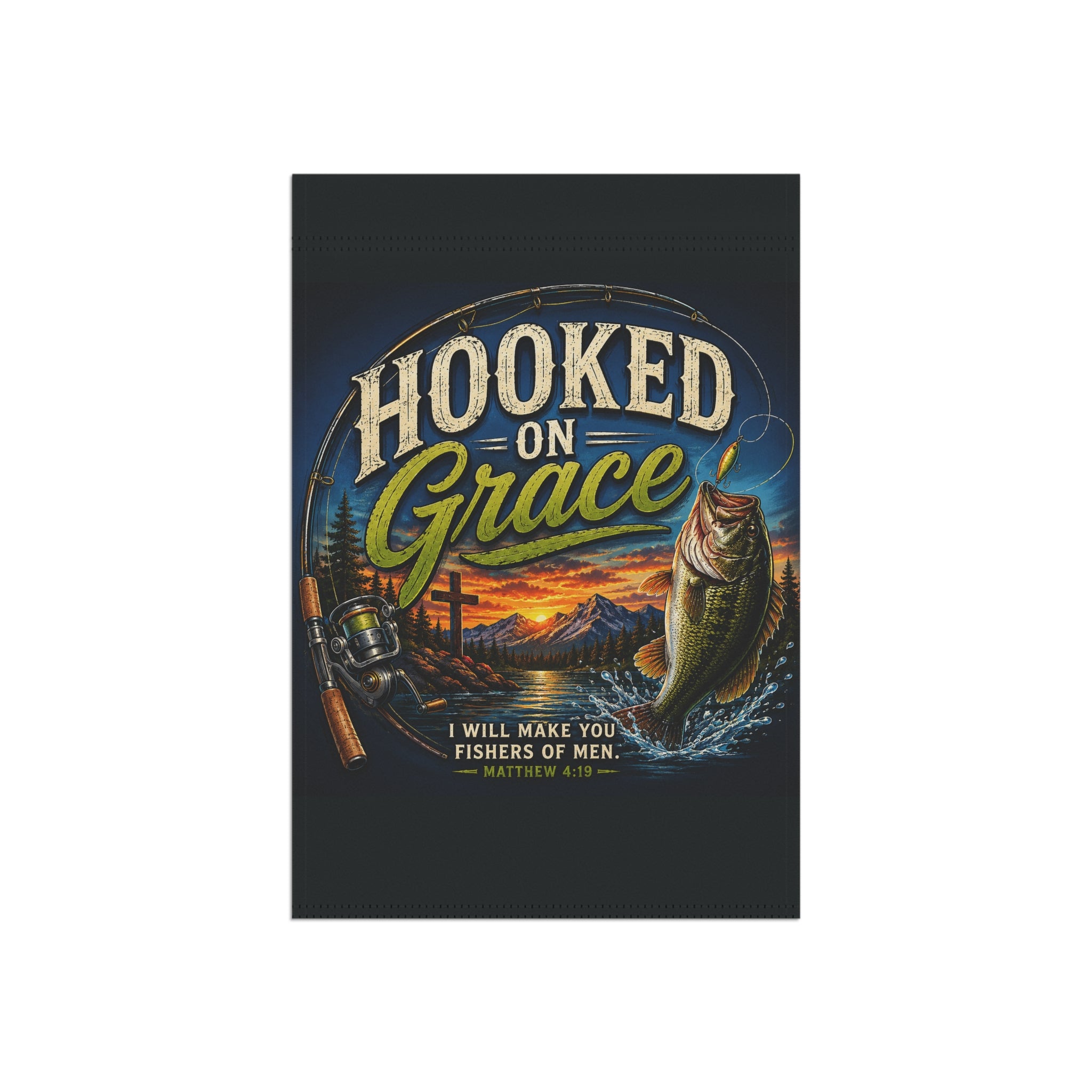 Hooked on Grace Christian Garden Flag