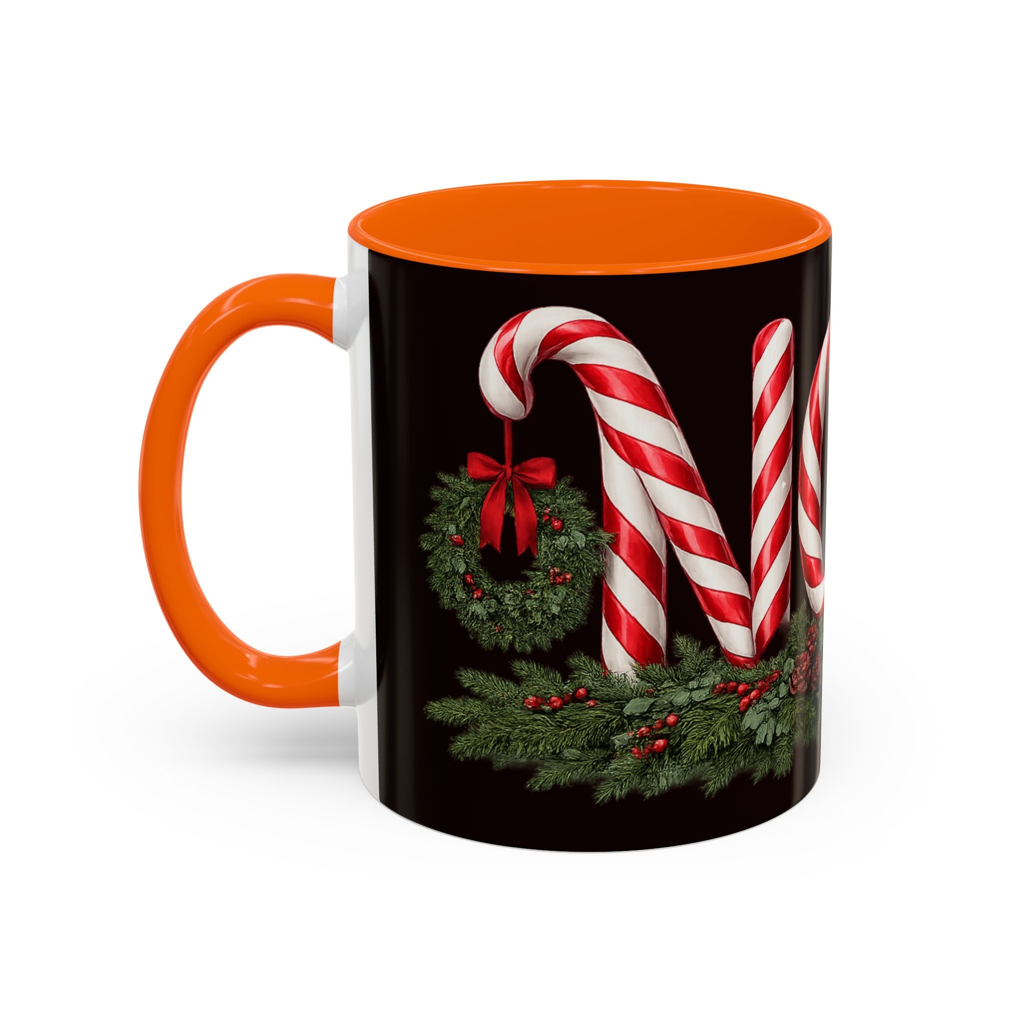 NOEL Candy Cane Christmas Mug – Festive Holiday Coffee Cup  (11, 15oz)