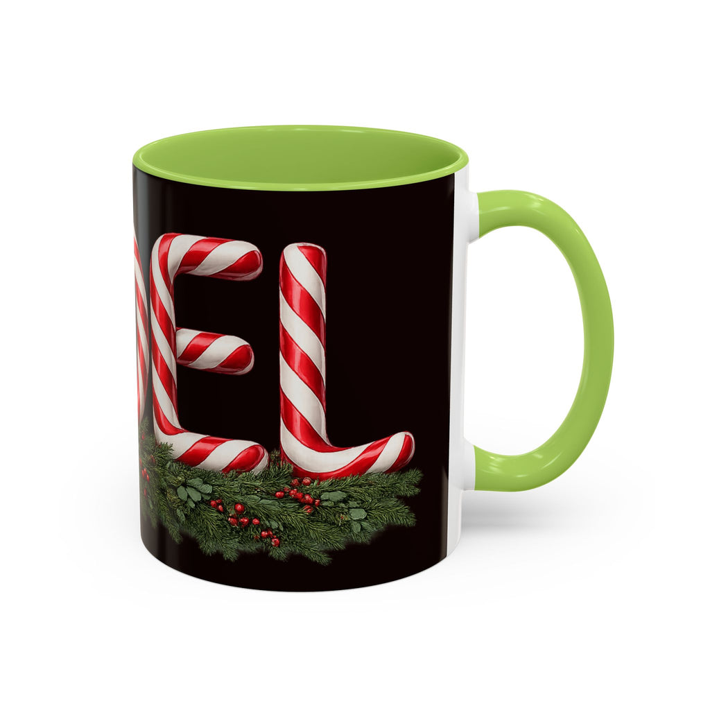 NOEL Candy Cane Christmas Mug – Festive Holiday Coffee Cup  (11, 15oz)