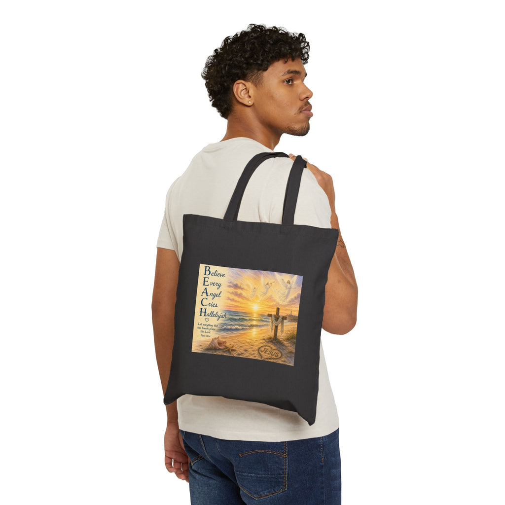Beach Cotton Canvas Tote Bag
