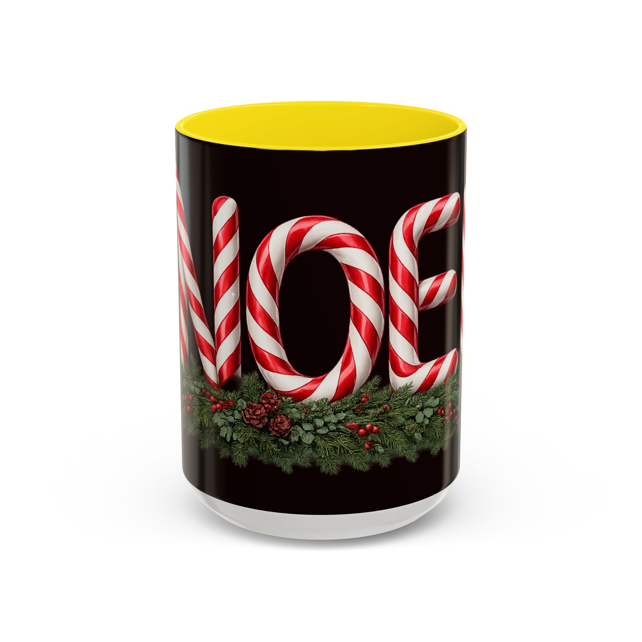 NOEL Candy Cane Christmas Mug – Festive Holiday Coffee Cup  (11, 15oz)