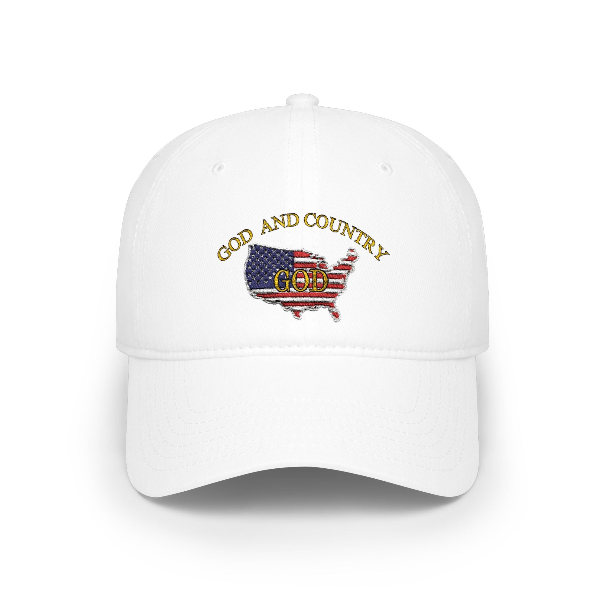 God and Country Embroidered Patriotic Christian Hat – USA Flag Faith Low Profile Baseball Cap