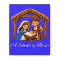 A Savior Is Born Nativity Christmas Canvas Wall Art, Matte Canvas, Stretched, 1.25"