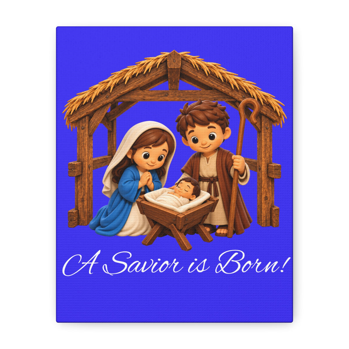 A Savior Is Born Nativity Christmas Canvas Wall Art, Matte Canvas, Stretched, 1.25"