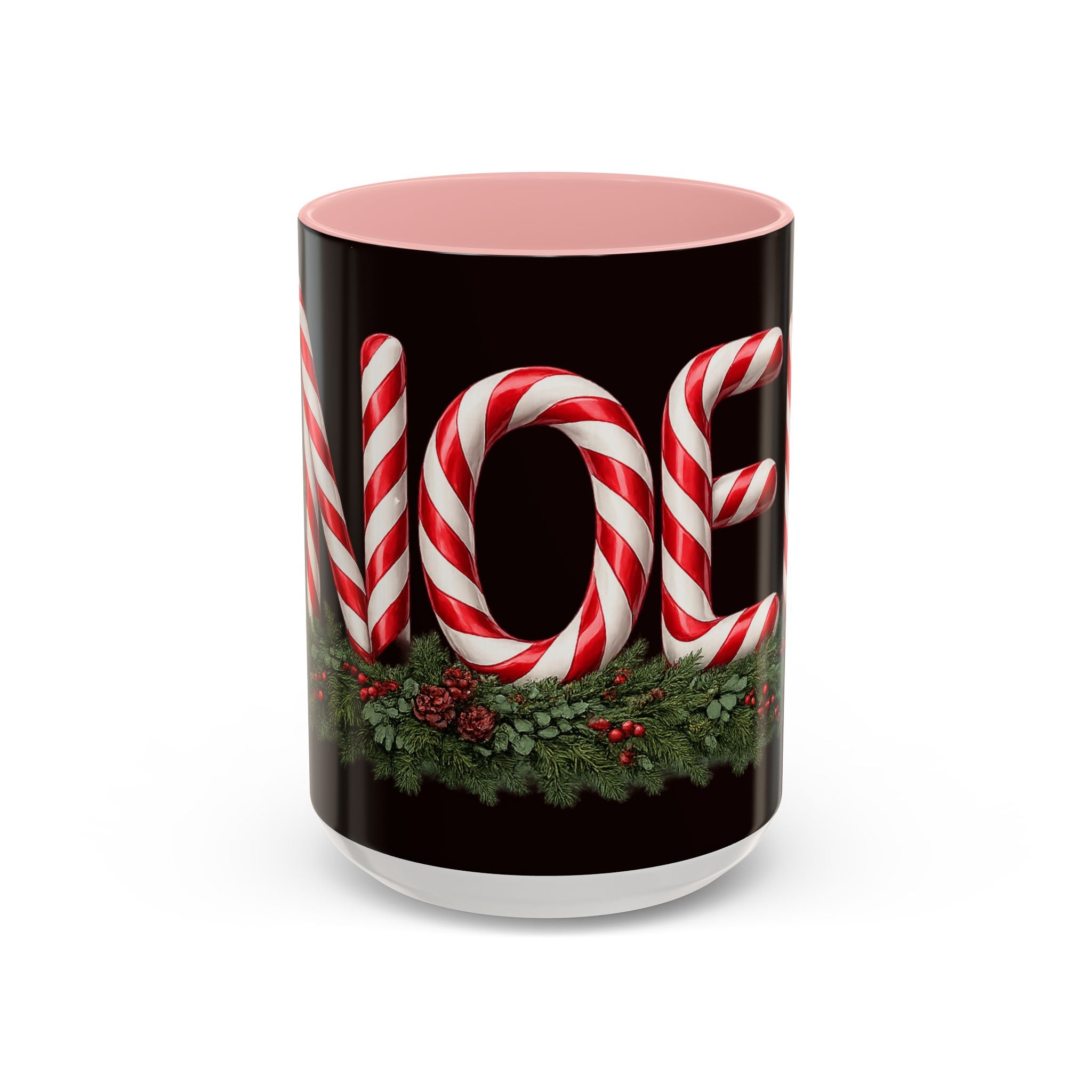 NOEL Candy Cane Christmas Mug – Festive Holiday Coffee Cup  (11, 15oz)