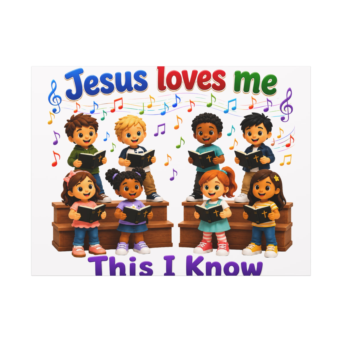 Jesus Loves Me This I Know Children's Choir Canvas Wall Art