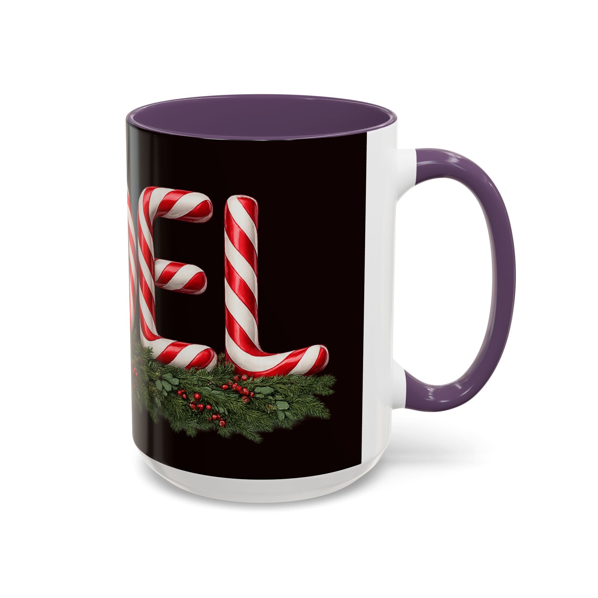 NOEL Candy Cane Christmas Mug – Festive Holiday Coffee Cup  (11, 15oz)