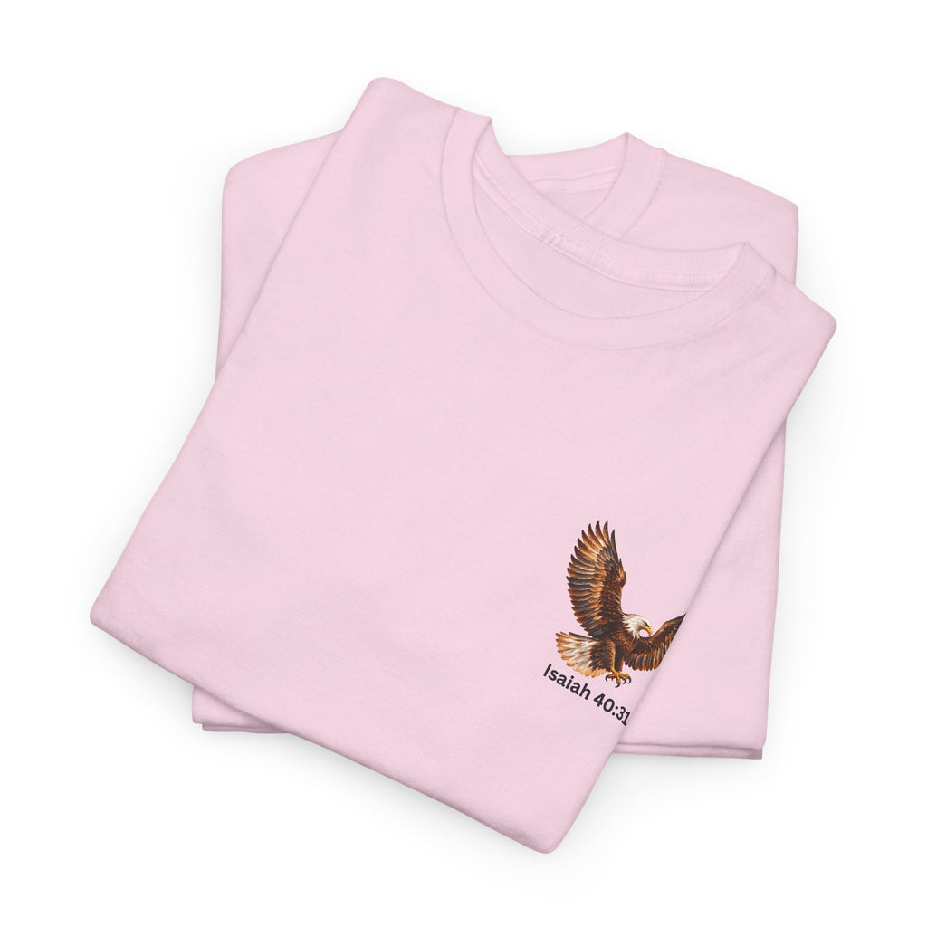 Rise Up on Wings Like Eagles – Isaiah 40:31 Christian Faith T-Shirt-Unisex Heavy Cotton Tee