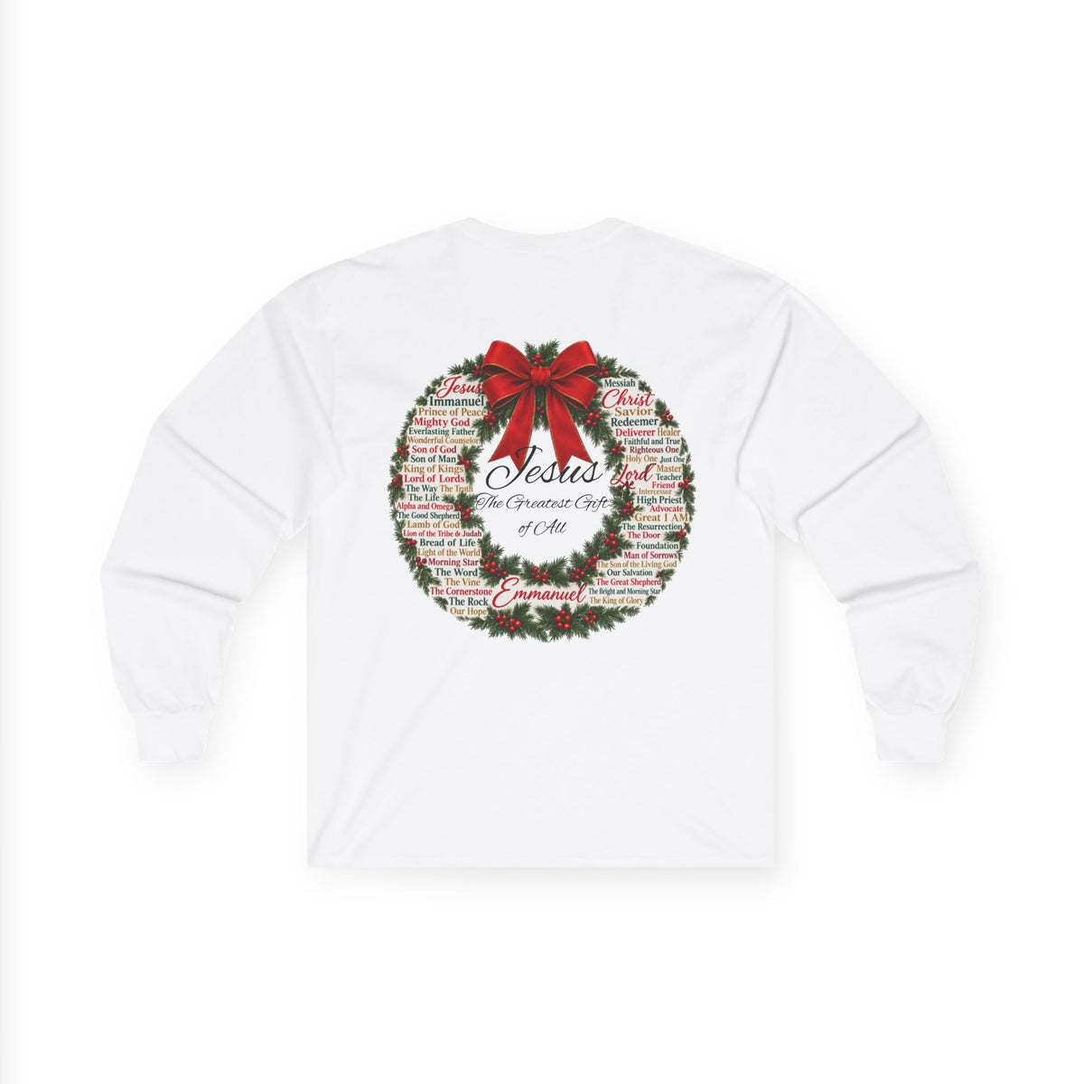 Christmas Wreath Christian Ultra Cotton Long Sleeve Tee