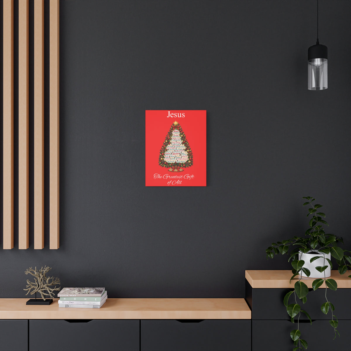 Jesus – The Greatest Gift of All | Christian Christmas Tree Wall Art, Matte Canvas, Stretched, 1.25"