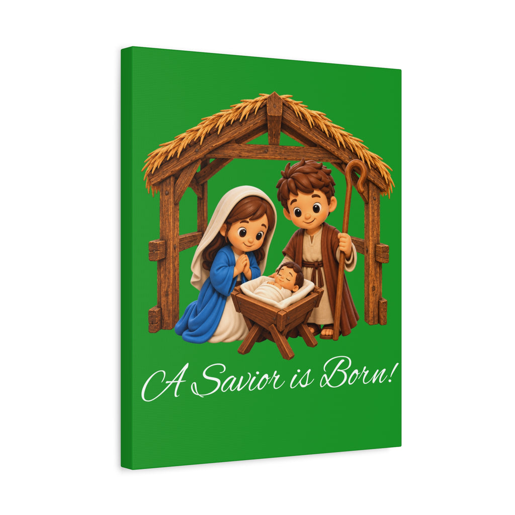 A Savior Is Born Nativity Christmas Canvas Wall Art, Matte Canvas, Stretched, 1.25"