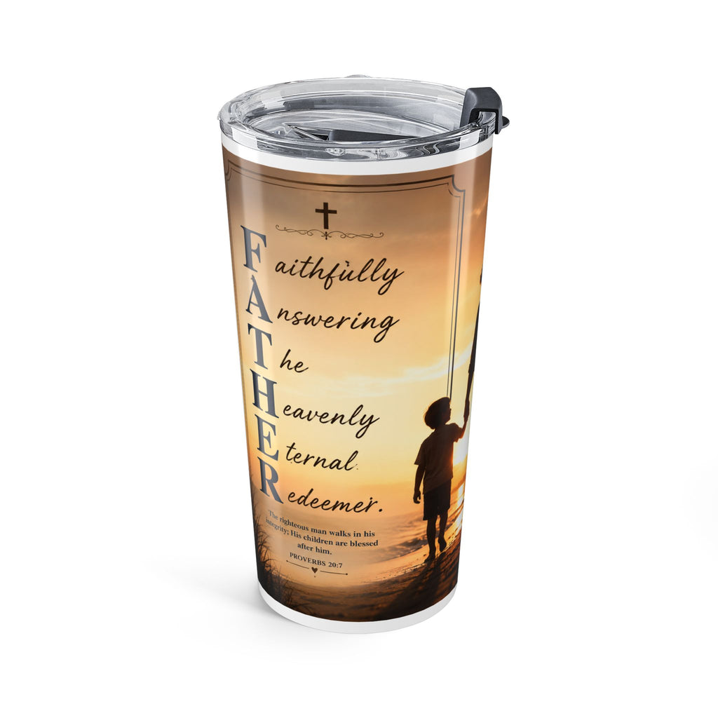 Faithful Father Sunset Tumbler – Christian Dad Stainless Steel Travel Cup -Tumbler 20oz